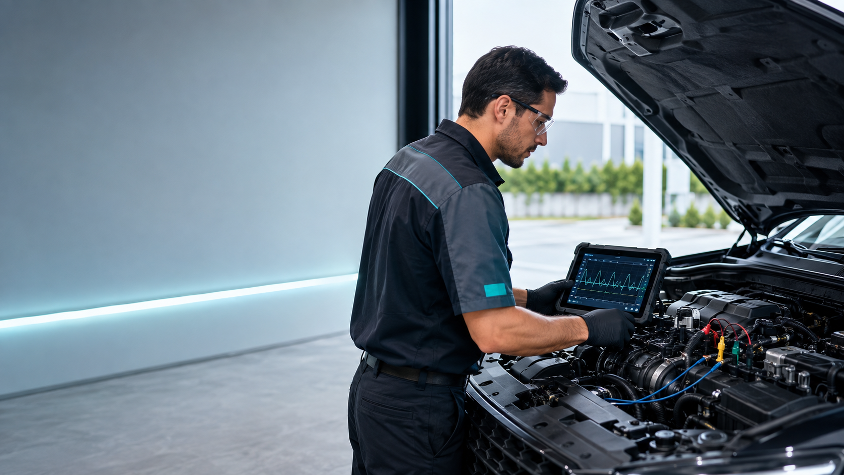 Prueba de compresión del motor con tecnología de diagnóstico